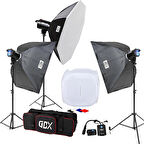 Gdx BM400 3'lü Paraflaş Set + Çekim Çadırı 80x80cm