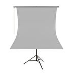 GDX Kumaş - Seyyar Vesikalık Gri Renk Fon Perde 135x200 cm