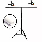 GDX Seyyar PVC Fon Perde Beyaz - White 120cm x 200cm