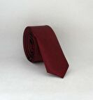 Bordo Ultra Slim Fit Düz Renk Saten Kravat - USS-04