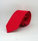 Nar Çiçeği Çocuk Boy Düz Renk Saten Kravat - CK-32