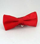 Kırmızı Çocuk Boy Düz Renk Saten Papyon - CP-03