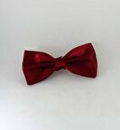Bordo Düz Renk Saten Papyon - SP-03