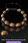 Sertifikalı Gerçek Rose Hematit Taşı Bileklik - Ayarlamalı