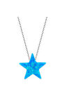 925 Ayar Mavi Opal Yıldız Gümüş Kolye (GK00287)