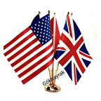 Gold Beşli Masa Bayrağı
