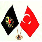 Gold Çiftli Osmanlı-Türk Masa Bayrağı
