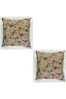 Çiçek Desenli Yastık Kılıfı Çift Taraflı Goblen Kumaş Kapalı Fermuarlı Kırlent 2'Lİ 40x40