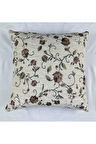 Çiçek Desenli Yastık Kılıfı Çift Taraflı Goblen Kumaş Kapalı Fermuarlı Kırlent 40x40