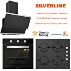 Silverline Siyah Cam Ankastre Set 3420 - CS5335B01 - BO6503B01