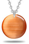 Sertifikalı Yuvarlak Doğal Turuncu Akik Taşı Kolye