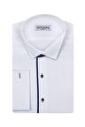 Süvari Erkek Beyaz Ata Yaka Slim Fit Gömlek