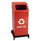 Metal Standlı Atık Pil Kutusu Elektrostatik Toz Boyalı