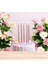 Rose Gold Ince Uzun Mum 6 Adet 16 Cm