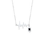 Nabız Harfli Gümüş Kolye  GMS1003