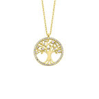 Hayat Ağacı Zirkon Taşlı Gümüş Kolye GMS1171