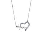 Kalp Figürlü Ritim Gümüş Kolye GMS1185