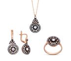 Gül Elmas Montür Rose Gümüş Set GMS140