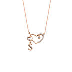 Birleşik Kalpli Harfli Gümüş Kolye GMS1498