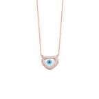 Kalpli Nazar Boncuklu Gümüş Kolye GMS1516