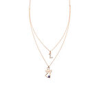 Melek Çift Zincir Harfli Gümüş Kolye  GMS1585