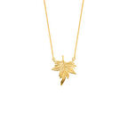 Harem Altın Çınar Yaprağı Altın Rengi Gümüş Kolye GMS16