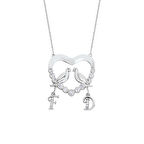 Harem Altın Su Yolu Kalpli Harfli Gümüş Kolye  GMS1618