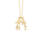 Harem Altın Gönül Kuşları Harfli Gümüş Kolye GMS1639