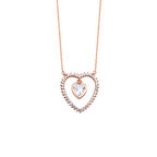 Harem Altın Sallantı Kalp Taşlı Kalpli Gümüş Kolye  GMS1687