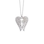 Kalp Motifli Melek Kanadı Gümüş Kolye GMS1708