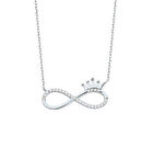 Sonsuzluk Tacı Gümüş Beyaz Kolye GMS1805