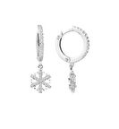 Zirkon Taşlı Sallantı Kar Tanesi Gümüş Küpe GMS2112