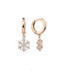 Sallantı Kar Tanesi Rose Renk Gümüş Küpe GMS2116