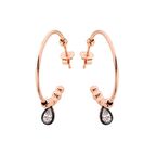 Damla Taşlı Halka Gümüş Küpe GMS562