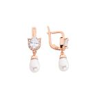 Lale Motif Drop Gümüş Küpe  GMS601