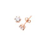 Orta Boy Altı Tırnak Tektaş Gümüş Küpe  GMS624