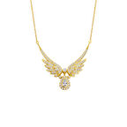 Harem Altın Melek Kanadı Damla Taşlı Gümüş Kolye  GMS925