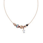 Melek Figürlü Mineli Gümüş Kolye  GMS942