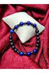 Sertifikalı Lapis Lazuli & Hematit & Oniks Doğal Taş Bileklik