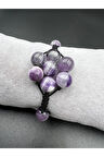 Sertifikalı Ametist Doğal Taş Bileklik Asansörlü Kilit Sistemi Aaa Kalite El Yapımı Bileklik