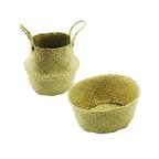 2IN1: KULPLU - KULPSUZ  HASIR ORGANİZER SEPET Ç: 33---25CMY:15-30CM (5332)