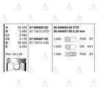 Goetze 87-72072-050 Motor Piston 050 Segmanlı Corolla 1.6 Benzinli-Auris 1.6 Benzinli 2006-1Zrfe Motor 81mm 131010T080