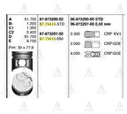 Goetze 87-73410-STD Piston+Segman-STD 95 Mitsubishi Canter-511-Canter-711 04-10 4M39 8773410STD