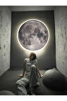 Moon,led Aplik,30cm Çap Led 25watt, Modern,duvar Aplik,led, Yatak Odası Aplik,yatak Başı Aplik, New