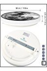 Moon Led Aplik, 30cm Çap, Led 25 Watt, Modern Aplik, Duvar Aplik, Yatak Odası Aplik, Duvar Lambası