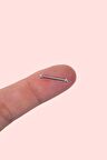2 mm İki Ucu Mini Toplu Düz Nipple Piercingi Çelik Meme Ucu Piercingi