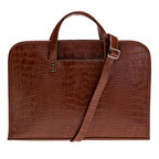 Barchello Pergamon Deri Laptop Çantası FL Kahverengi