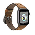 Apple Watch Uyumlu Deri Kordon Vigo 42-44-45mm G19 Taba