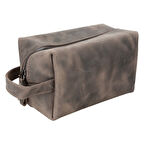 Deri Bakım Ve Seyahat Çantası, L Beden, Antik Koyu Kahve