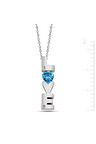 925 Ayar Mavi Topaz 'Tek Aşkımsın' Pırlanta Kolye (GPK0017)